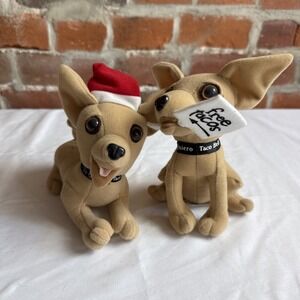 Taco Bell Chihuahua Free Tacos "Feliz Navidad" Talking Plush w/ Santa Hat Works